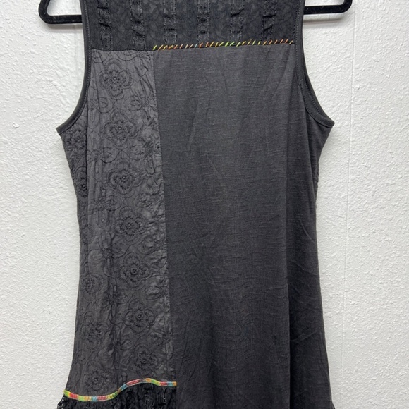 Vintage Sylc Camisa Dress S/M Y2K Embroidered Whimsigoth Fairygoth 3D Floral - Picture 8 of 12